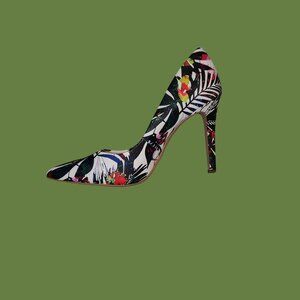 New! Jessica Simpson Cassani Multi Palm Print 4" Pump Dillard's Size 7